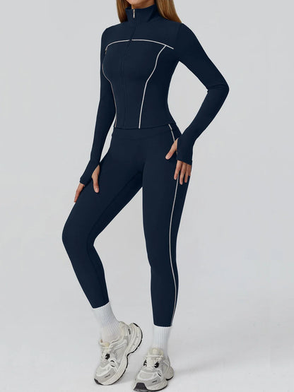 Yoga Set 2PCS Sports Outfits Women Clothes Fitness Tracksuit Gym Legging Workout Long Sleeved Female Bra Yoga Suit Sportswear