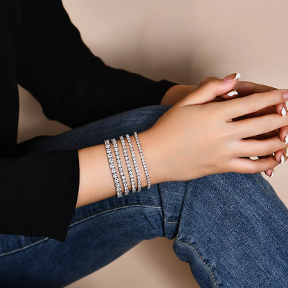 D Color Round Cut 5.0 4.0mm Moissanite Tennis Bracelet for Women Man Real 925 Sterling Silver Pass Diamond Tester Gift