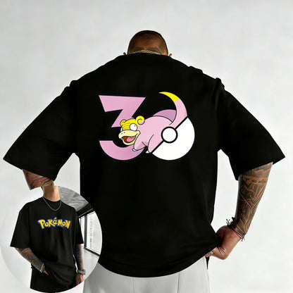 30th Anniversary Slowpunk Printed T-shirt Summer New Men's and Women's Loose Casual Hip Hop Trendy Short Sleeve Top