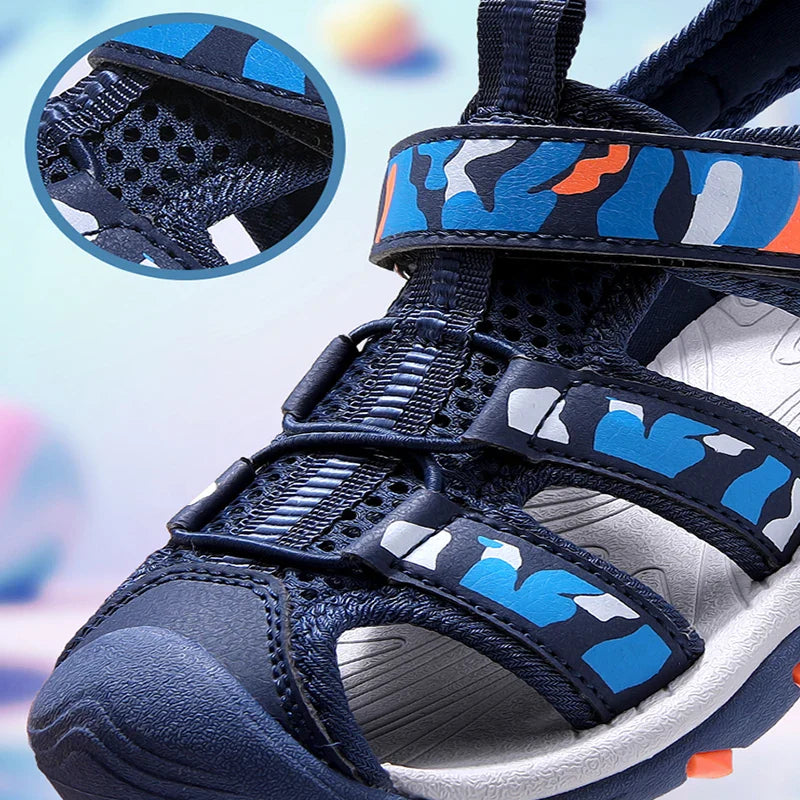 Children's Anti-Slip Summer Sandals for Boys Outdoor Anti-Collision Casual Walking Shoe Breathable Kids Beach Sandals Size 28-39