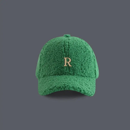 Baseball Cap Winter Hats For Women Men Unisex Letter Metal Logo Imitation Cashmere Keep Warm Simple Casual Winter Cap New Velvet