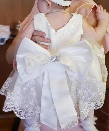 Girls White Baptism Dress Bridesmaid Dresses For Wedding Prom Gown Big Bow Girls Elegant Dresses Red Puffy Christmas Dress