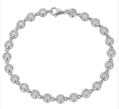 D VVS All Moissanite Tennis Bracelet 4mm 2.4ct Lab Diamond Wedding Fine Jewelry 925 Sterling Sliver Bracelets for Women