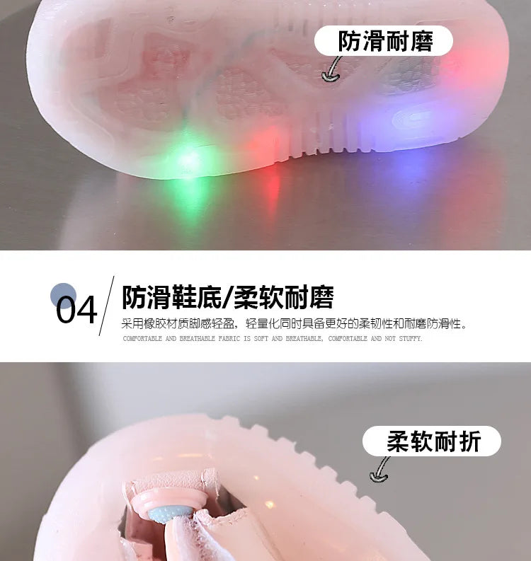 LED Light Baby Shoes 2023 Summer 0-3 Year Old Boys/girl Headband Anti Kick Sandals with Soft Soles Baby Toddler Soles Beach Shoe