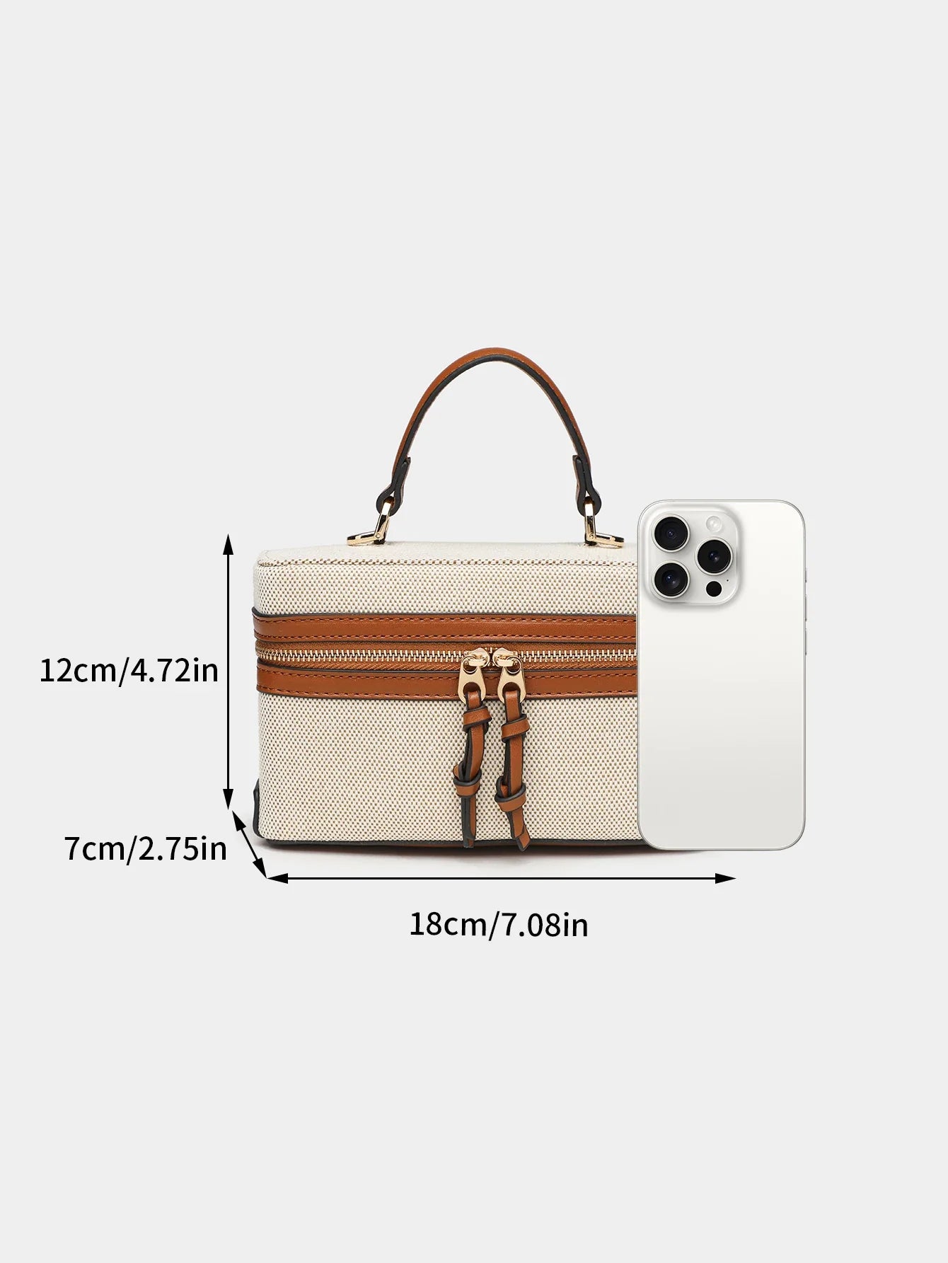 Fashionable versatile box bag brown one shoulder trendy hand-held hard fashionable small square bag