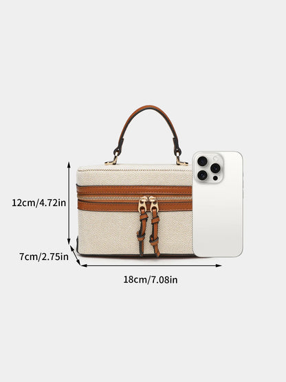 Fashionable versatile box bag brown one shoulder trendy hand-held hard fashionable small square bag