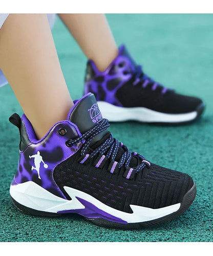 A pair of children's four-season high-top mesh basketball shoes, wear-resistant and comfortable sneakers, size 30-40，CT-685