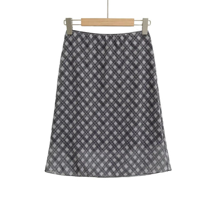 Sexy Slimming High Waist f-length Skirt Sweet Spicy Girl Faionable Versatile Outerwear A-line  Skirt for Women