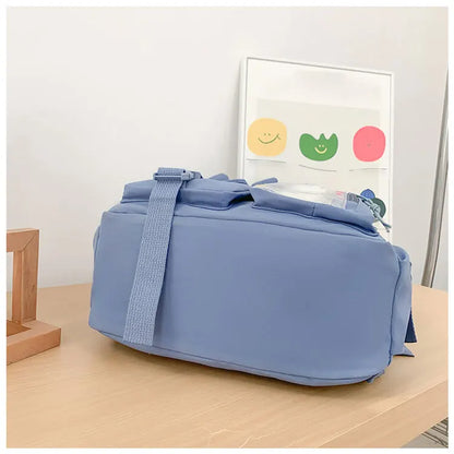 New Cute Nylon Backpack Suitable for Young Girls, Female Students, and Ladies, Multi-Pocket Student Backpack