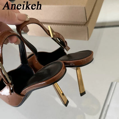 2025 Summer New Band Women Pumps Shoes Fashion Shallow Slip On Slingback Sandals Thin High Heel Dress Sexy Pumps Shoes