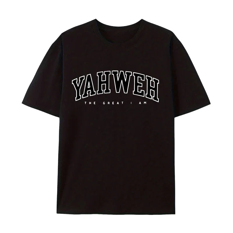 YAHWEH Printed T-shirts for Men High Quality 100% Cotton O-neck Short Sleeve Tops Summer Daily Casual Fashion Tees Men's Clothes
