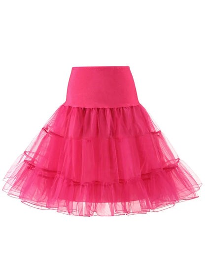 Pleated Vintage Voile Underskirt Ballet Tutu Skirts for Women 50s Retro Skirt Wedding Elegant Party Petticoat