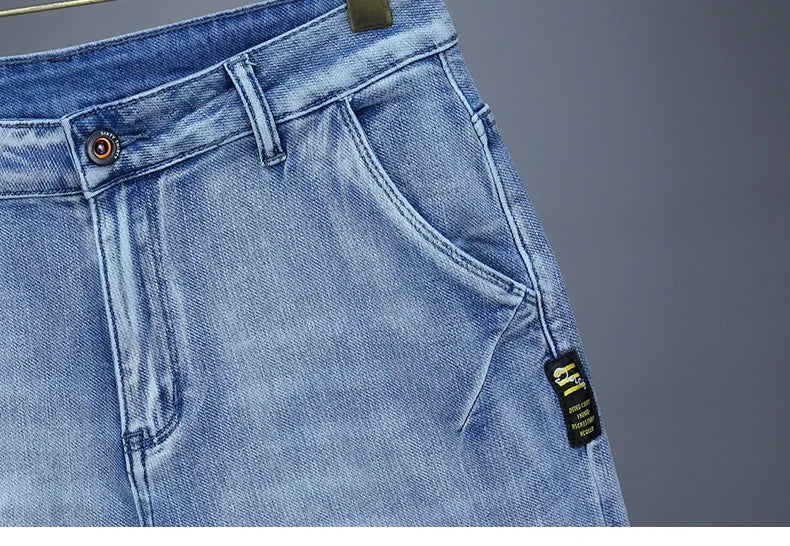Men's Straight Casual Denim Shorts Simple Solid Cargo Slim Jeans Comfortable Breathable Bermuda Short Pants Summer 2025 Y2K