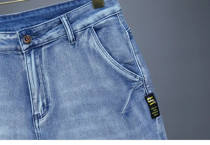 Men's Straight Casual Denim Shorts Simple Solid Cargo Slim Jeans Comfortable Breathable Bermuda Short Pants Summer 2025 Y2K
