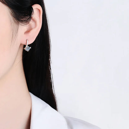 100% Real 2CT D Color Moissanite Hoop Earrings For Women Party S925 Sterling Silver Diamond Earring Fine Jewelry Wholesale