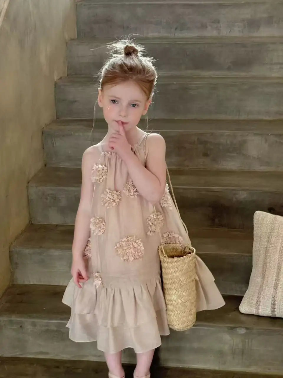 Girls Summer Three-Dimensional Flower Dress Child kids Sweet Clothing