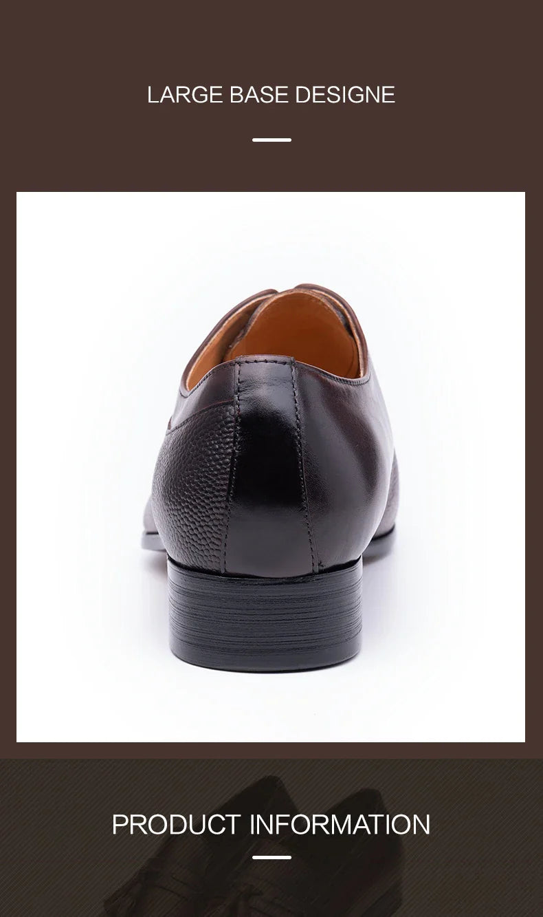 Classic Men's Leather Shoes Lace Up Fashion Genuine Leather Oxfords Men Shoes Handmade Dress Formal Office Trendy Man's Footwear