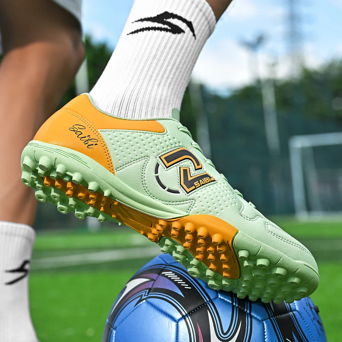 TF Turf Soccer Cleats for Kids Youth Men Women Breathable Non-Slip Training Shoes with PU Fabric Rubber Sole