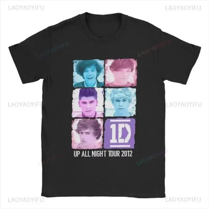 One Directions Women Print T-Shirts Rapper Short Sleeve T Shirt Hip Hop Vintage Singer Tops Summer Cotton Unisex Tees Clothing