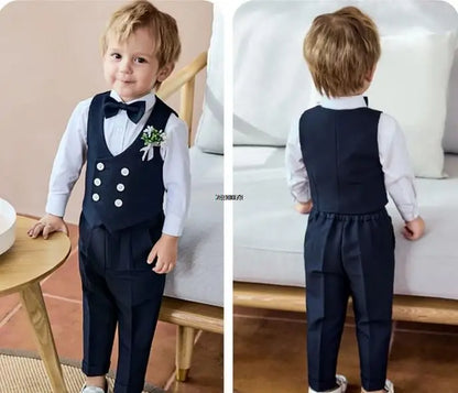 Newborn Baby Boys 1 Year Birthday Suit Kids Formal Photograph Suit Children Wedding Dress Child Performance Party Dance Costume