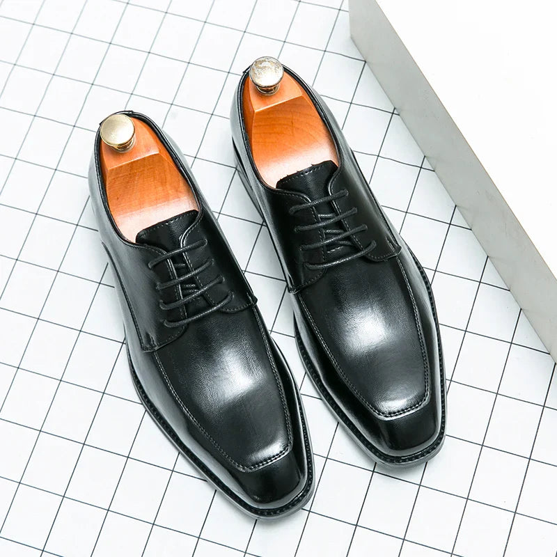 Fashion Dress Shoes Men Lace Up Business Social Shoe Male Plus Size 36-46 Daily Formal Men Shoes
