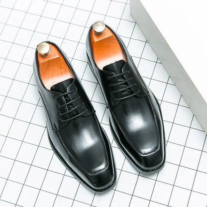 Fashion Dress Shoes Men Lace Up Business Social Shoe Male Plus Size 36-46 Daily Formal Men Shoes