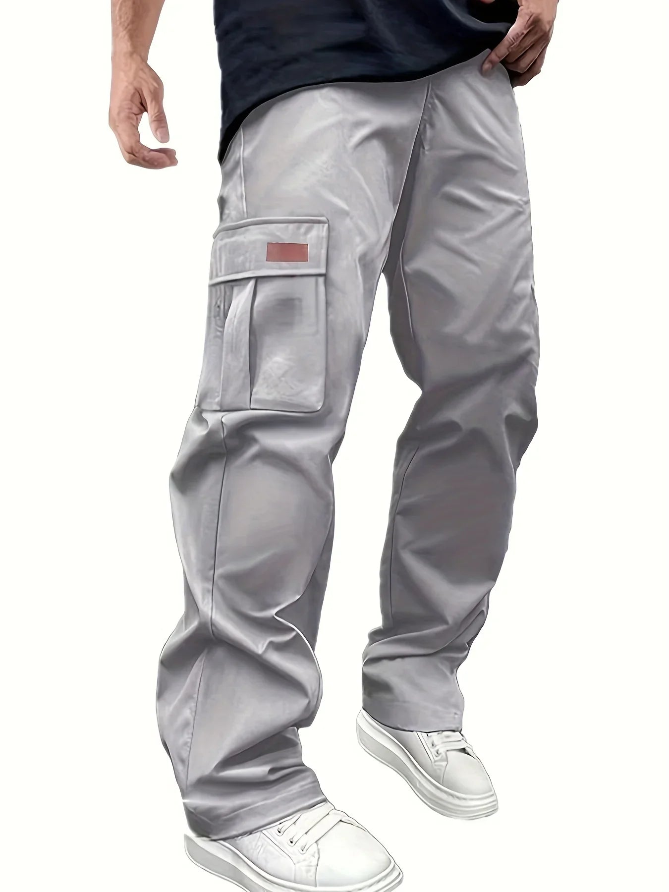 2026 Amazon Summer New Men's Work Pants European and American Independent Station Drawstring Multi Pocket Casual Pants