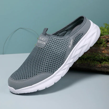 Casual Shoes Men Summer Half Shoes Slippers Slides Slip on Shoes Men Mesh Breathable Soft Comfortable Slippers for Men