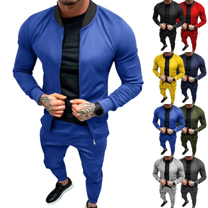 2025 Men's Fitness Sports Style Outdoor Casual Zipper Set In Stock