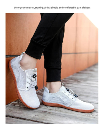 New Unisex Wider Shoes Breathable Mesh Men Barefoot Wide-toed Shoes Brand Flats Soft Zero Drop Sole Wider Toe Sneakes Large Size