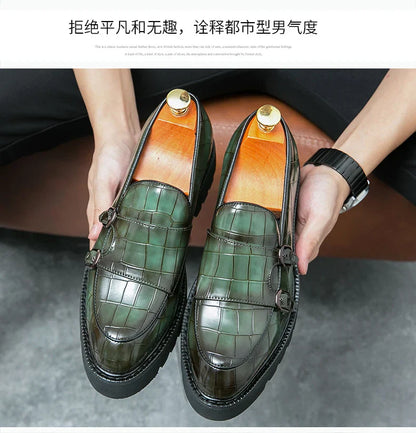 Classic Men's Dress Shoes Slip On Leather Loafers Men Platform Social Shoes For Men Fashion Casual Business Formal Shoes Male