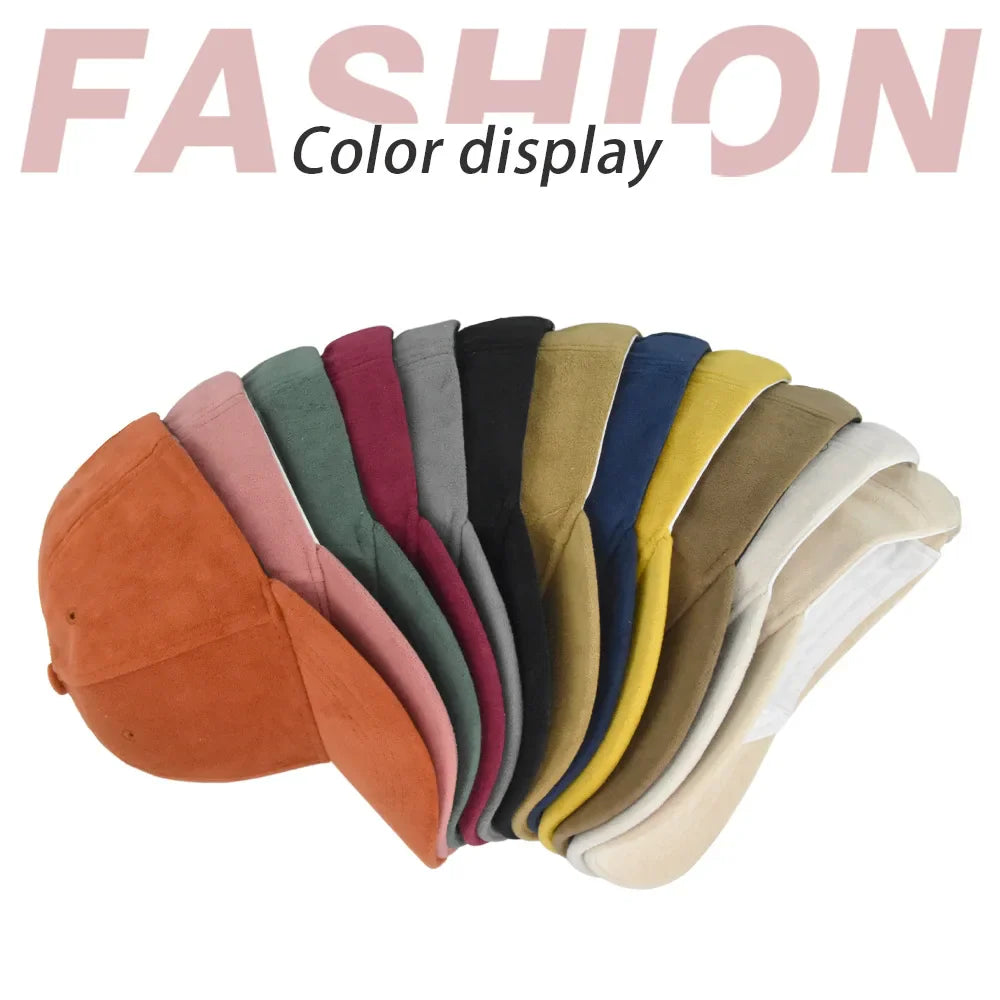 Solid Suede Retro Baseball Caps For Men Women Spring Autumn Street Snapback