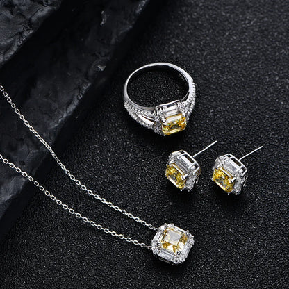 100% 925 Sterling Silver 7*7mm High Carbon Diamond 18K Gold Plated Stud Earrings For Women Sparkling Fine Jewelry Gifts