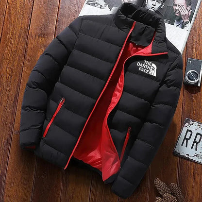 Men's Cotton Jacket Sports Bicycle Printed Street Warm Business Casual Top