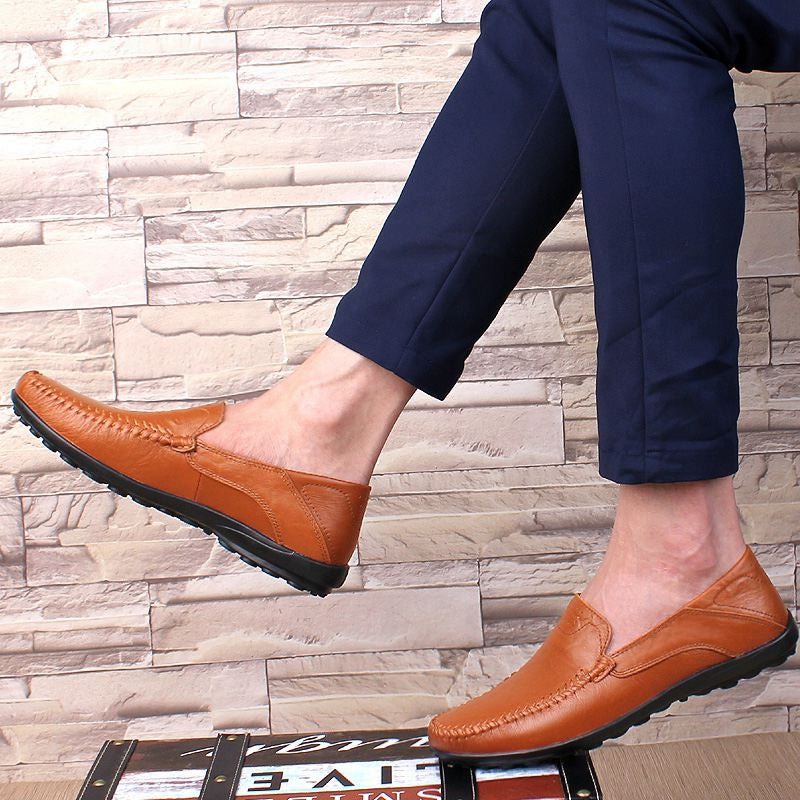 Genuine Leather Men Casual Shoes Luxury Brand Formal Men Loafers Moccasins Italian Breathable Slip on Male Boat Shoes Size 37-47