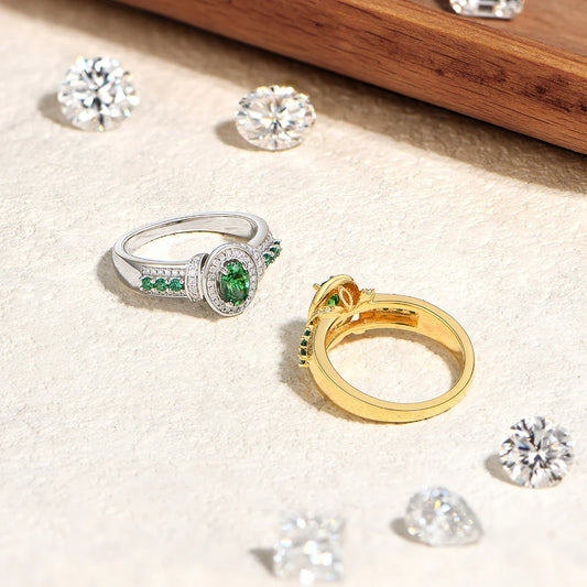S925 Silver Lab Zambian Emerald Ring with White Zircon For Women Wedding Band Vintage Anniversary Luxury Gifts Jewelry