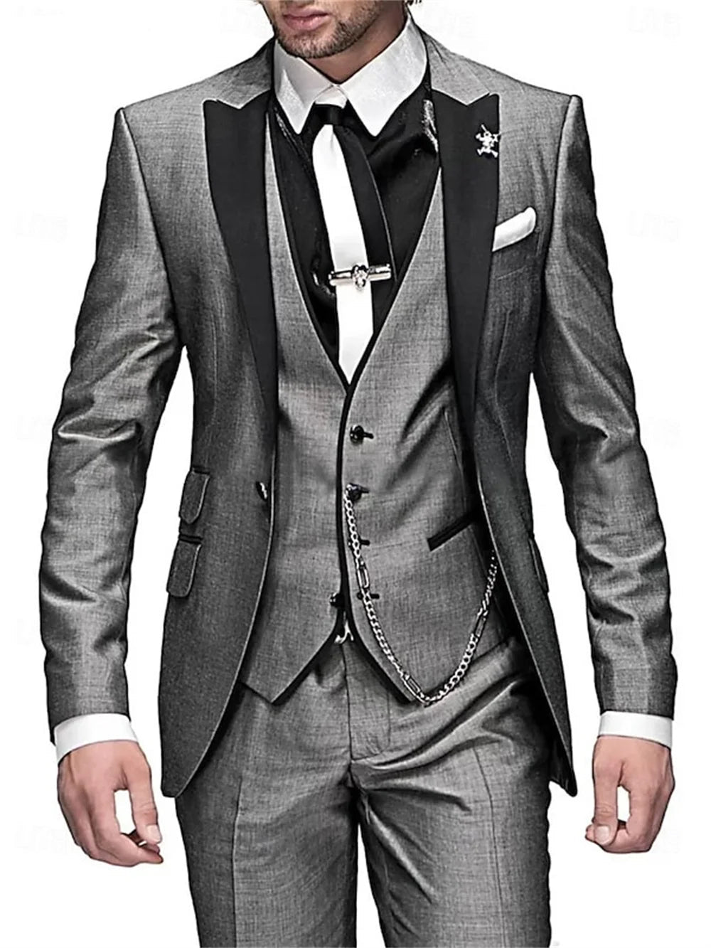 Elegant Men's suit pants vest three piece set Casual Western-style Men Suit Three-piece Set Business Attire For Men  Fashionable