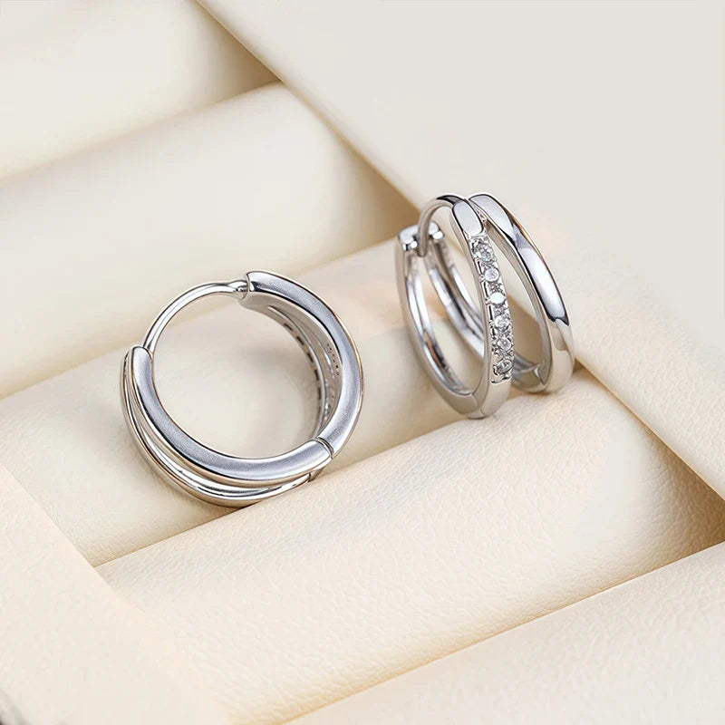 D Vvs1 Excellent Cut Moissanite Hoop Earrings for Women 18k Plated Wedding Anniversary Jewelry S925 Pure Silver Gifts