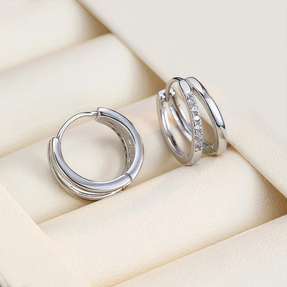 D Vvs1 Excellent Cut Moissanite Hoop Earrings for Women 18k Plated Wedding Anniversary Jewelry S925 Pure Silver Gifts