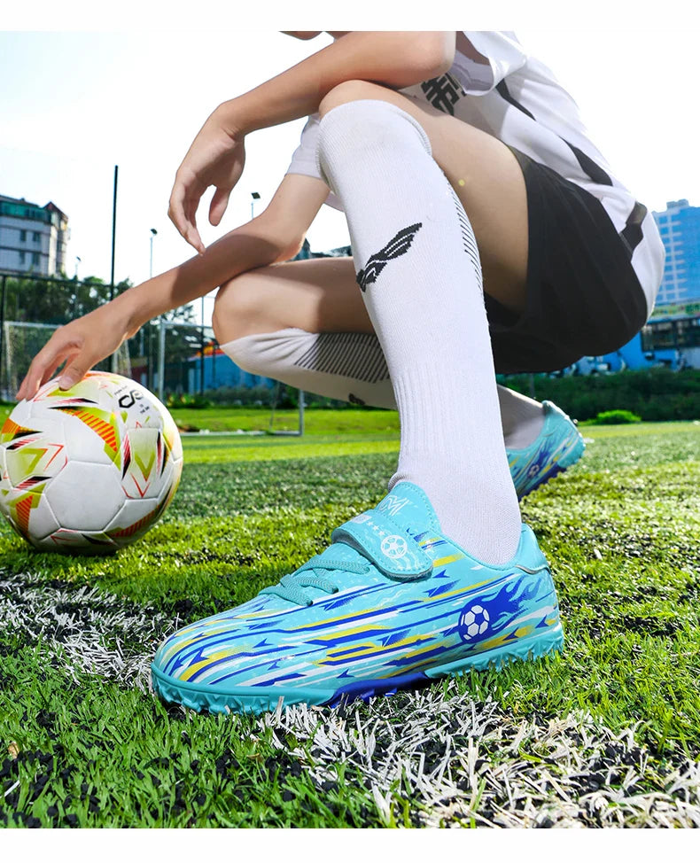 Kids Youth Soccer Shoes Boys Girls Football Cleats TF FG Training Sneakers Non-Slip Grass Artificial Grass Sport Boots