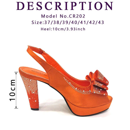 Shoes Matching Bag With Applique Mature African Ladies Super High Heels Sandals for Party Fashionable Italian Women