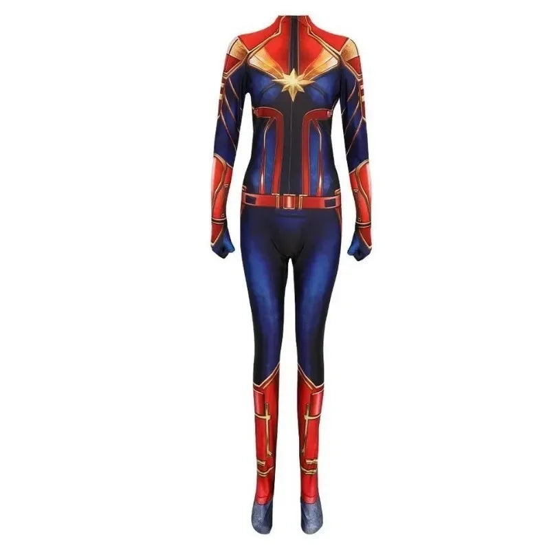 Movie Captain Cosplay Costume Women Superhero Cos Stage Jumpsuit Halloween Carnival Role Play Party Zentai Kids Adult