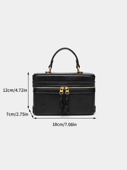 Fashionable versatile box bag brown one shoulder trendy hand-held hard fashionable small square bag