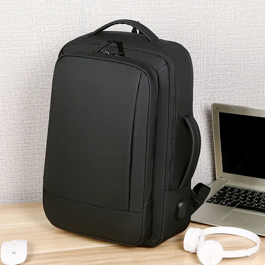 1Pcs Expandable Travel Backpack, Business casual men's backpack,with USB charging,waterproof fabric,suitable for daily commuting