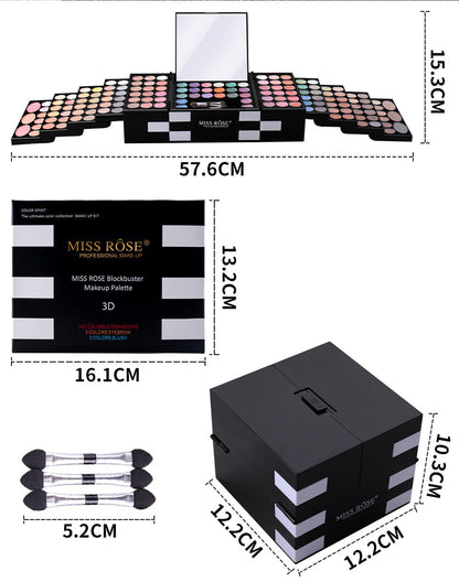 Makeup Case Set Kit-Ultimate Color Combination-Holiday Gift Set Cosmetic Eye Shadow Lip Gloss Blush Brow Combo Palette