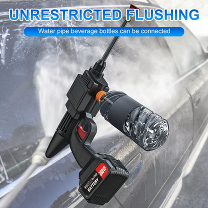 450w Cordless Car Wash Washer Gun Spray Water 26Bar 288VF Portable High Pressure 2x1200mah Battery For Auto Home Garden Cleaning