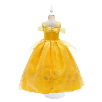 Girls Belle Dress Children Christmas Elegant Princess Costume Baby Summer Halloween Disguise Cosplay Party Fantasy 3-10 Years