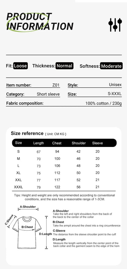 The Morning Ritual Prints Men T-Shirt Summer Breathable Cotton Loose T Shirts All-Match O-Neck Soft Unisex Top