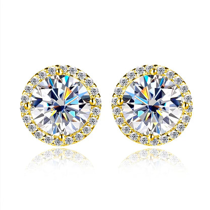 1ct D Color Moissanite Earring For Women Wedding Fine Jewely with GRA 925 Sterling Sliver Plated 18k White Gold Earring