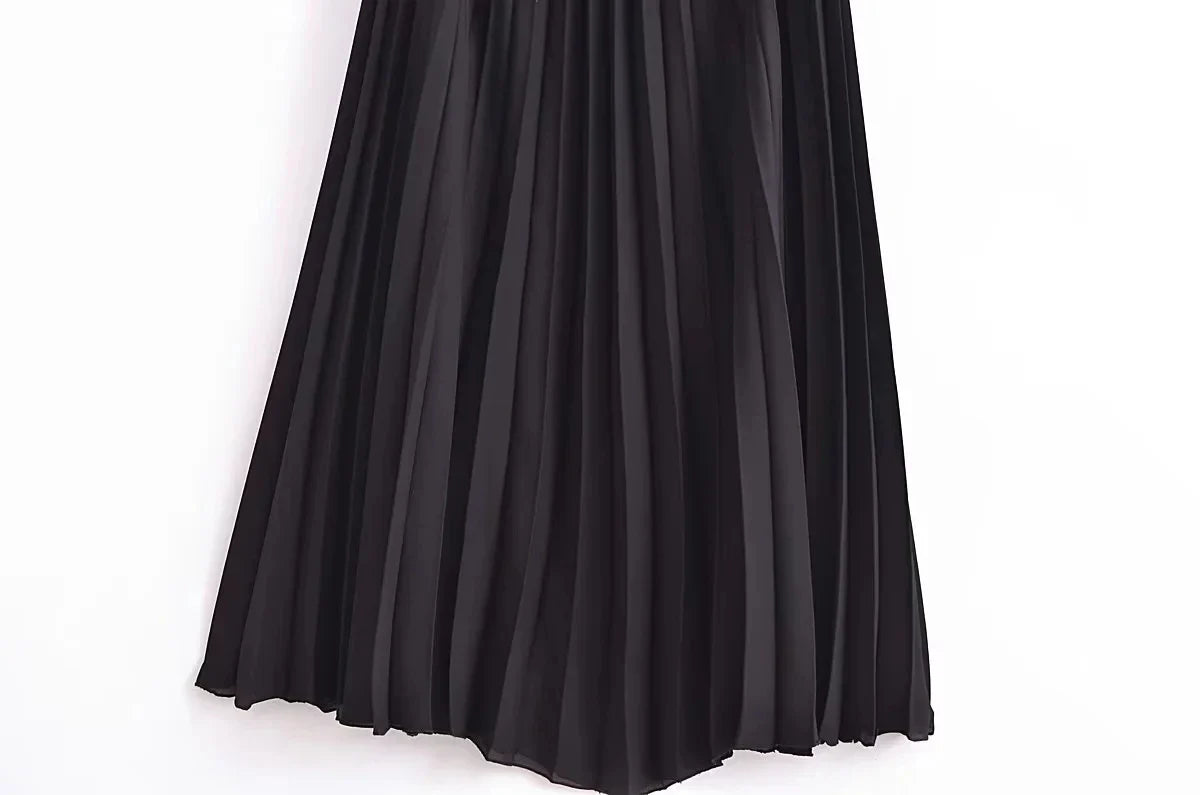Dress Women Pleated Vests Long Dresses for Women 2024 Sleeveless Office Party Dress Ruched Midi Evening Dresses